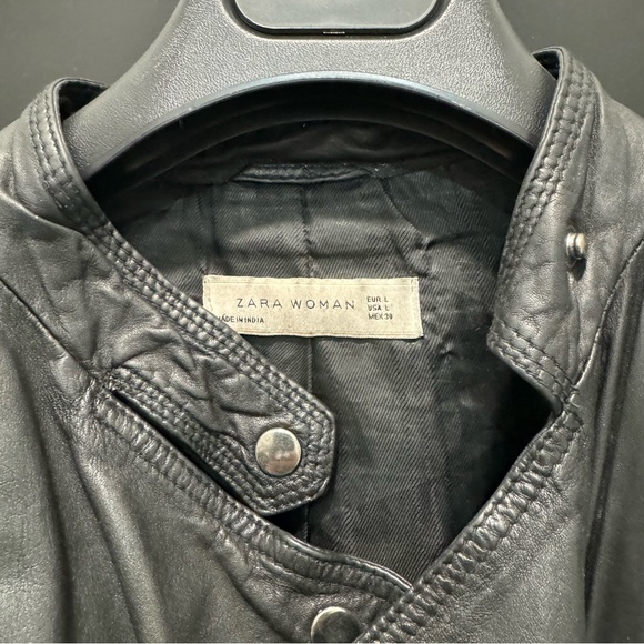 ZARA DISTRESSED LEATHER JACKET - Picture 5 of 6